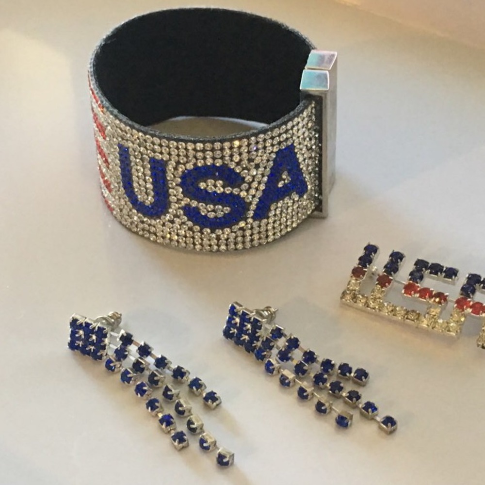 USA Red White and Blue Jewelry Lot